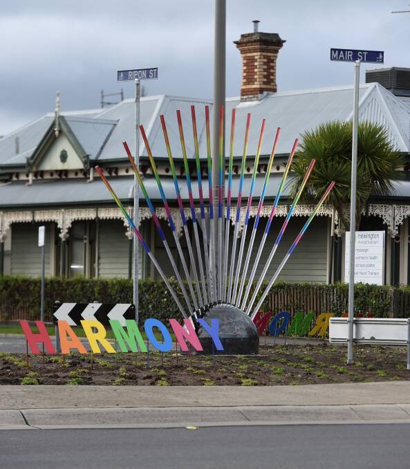 Disharmony: Not everyone one is happy with the City of Ballarat's new harmony roundabout project. Picture: Lachlan Bence