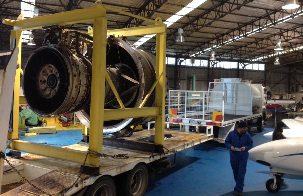 This enormous Rolls Royce engine will be on show at the Ballarat Aviation Museum.