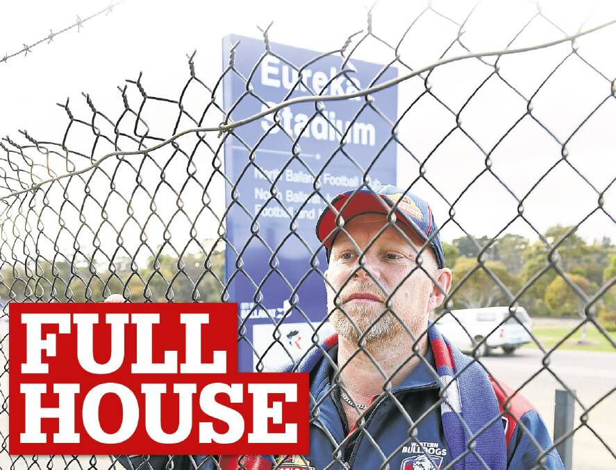 Packed out: Local Western Bulldogs fan Ray Neville fears Eureka Stadium's 11,000 capacity won't be enough to accomodate AFL home and away crowds in 2017. Picture: Lachlan Bence