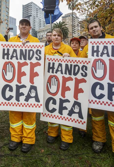 Hands off: Volunteer firefighters are concerned over a controversial pay deal that could hand the United Firefighters Union veto power. Picture: Daniel Pockett
