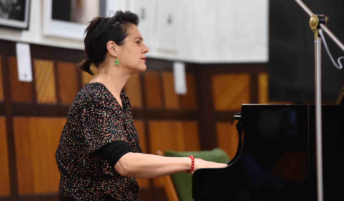Feel the rhythm: Monique di Mattina was one of nine pianists involved in a rotating shift to produce 24 hours of piano at the Slow Music Festival. Picture: Lachlan Bence