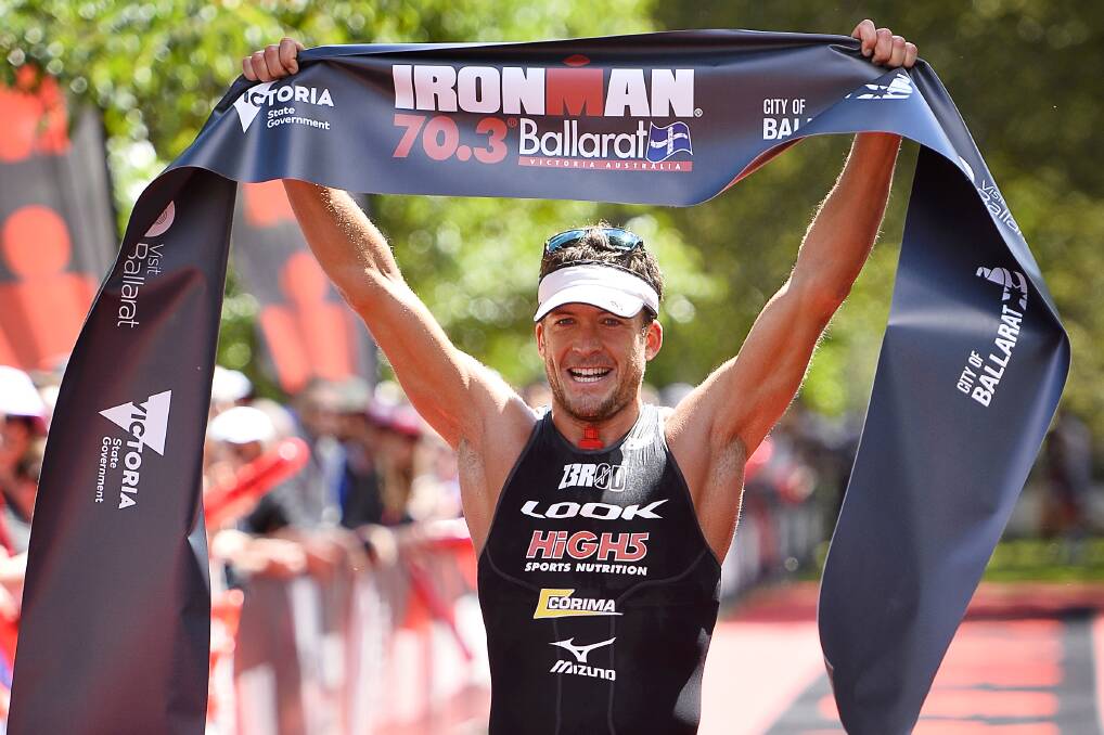 See the finish line photos from the Ironman 70.3 event in Ballarat this weekend. Picture: Dylan Burns.