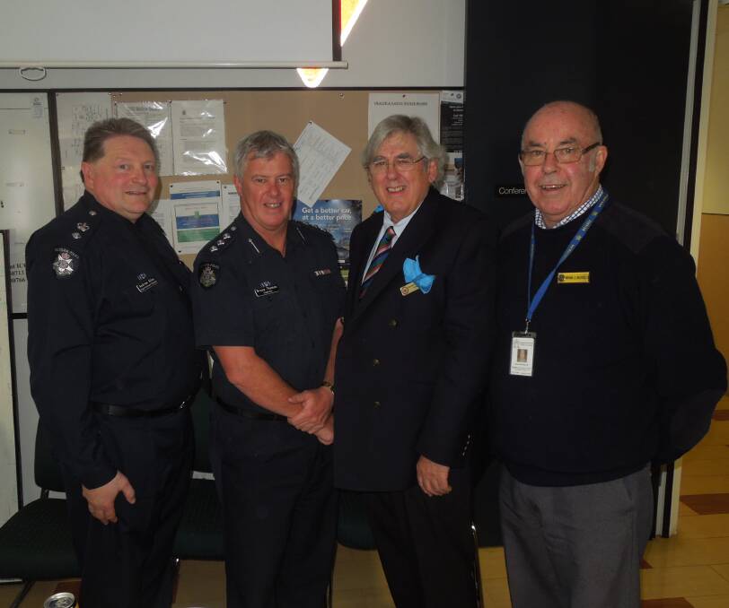 RECOGNITION: Superintendent Andrew Allen, Inspector Bruce Thomas, RVAHJ president Norman Wittingslow and RVAHJ Ballarat Branch chariman Bryan Nicholls.