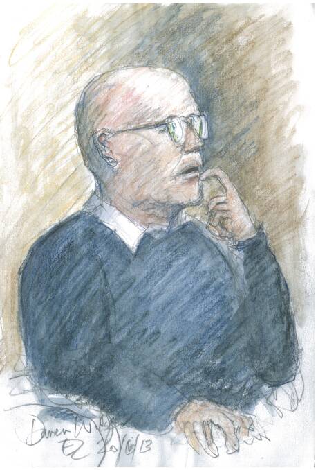 Court sketch of Darren Wilson. Picture: Edward Colleridge.
