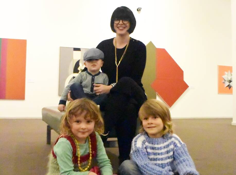 OPPORTUNITY: Janelle Ryan her son Lewis, 2, and Mila Flowers, 4, and Isaac Sanford, 5, will now have a chance to be involved with the Art Gallery of Ballarat's new programs for parents and children. Picture: Alicia Thomas. 