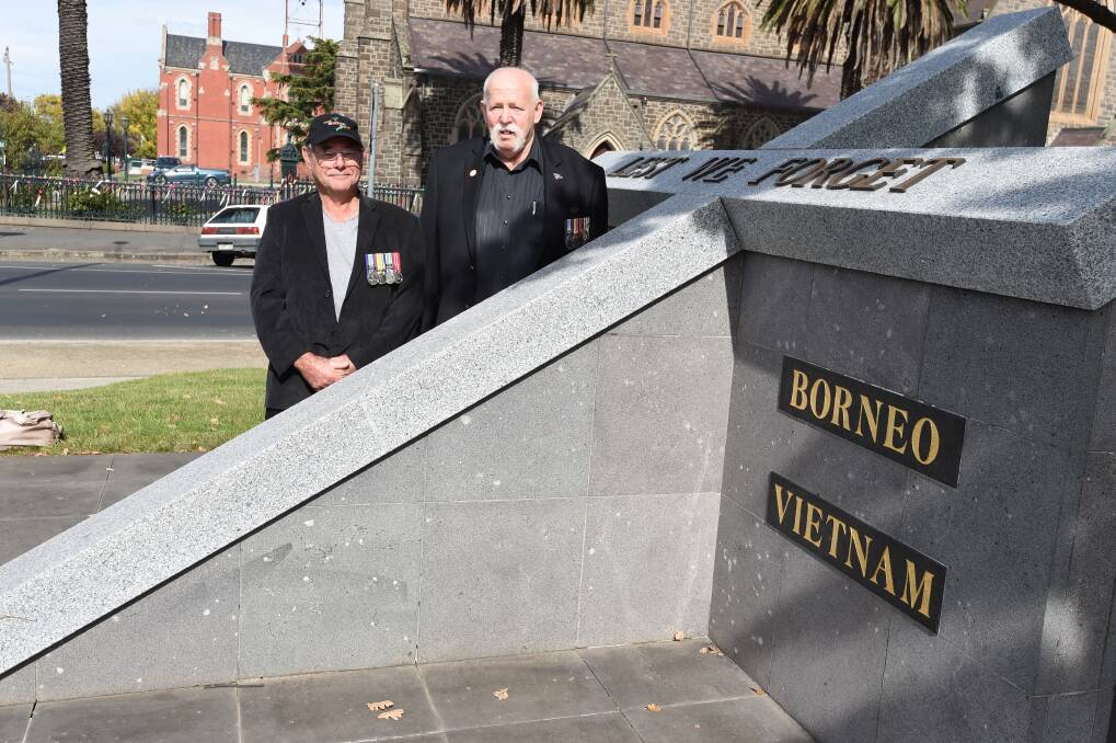 HONOUR: Vietnam Veterans Association Ballarat secretary Peter Starr and president Bill Dobell will lead the local contingent. Picture: Lachlan Bence.