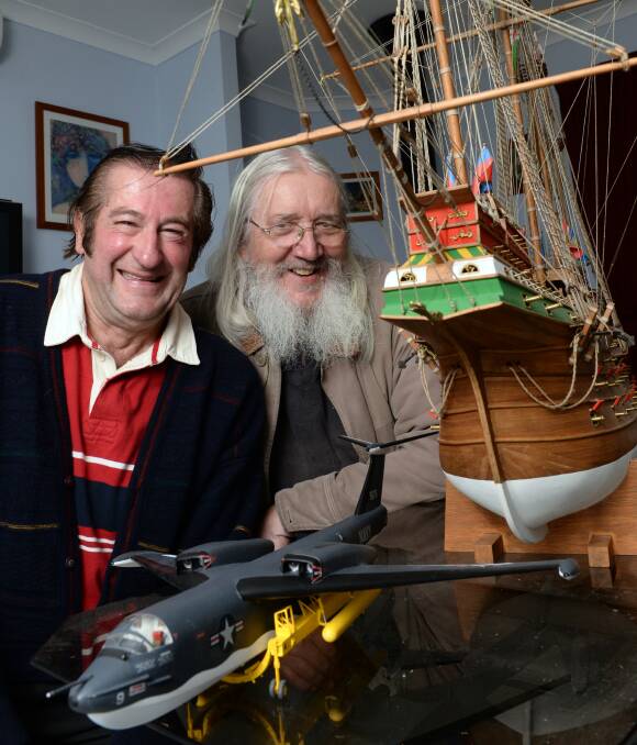 EXHIBITION: Hobbyists and Modellers of Ballarat Club members Dennis Spriggs and Leigh Edmonds have spent years creating scale models which will go on display next weekend. Picture: Kate Healy.