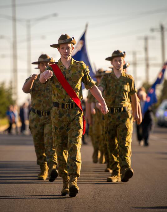 YOUTH INVOLVEMENT: Sergeant William Bassett, 16, was among a growing number of youths participating in the Sebastopol march and commemorative service.