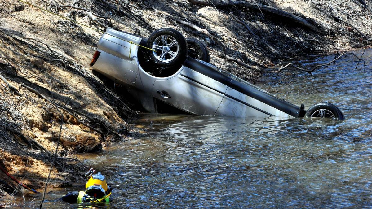 Ricky Ganly's car was pulled from a flooded mine at Avoca in 2014, eight months after he went missing. Picture: Jeremy Bannister.