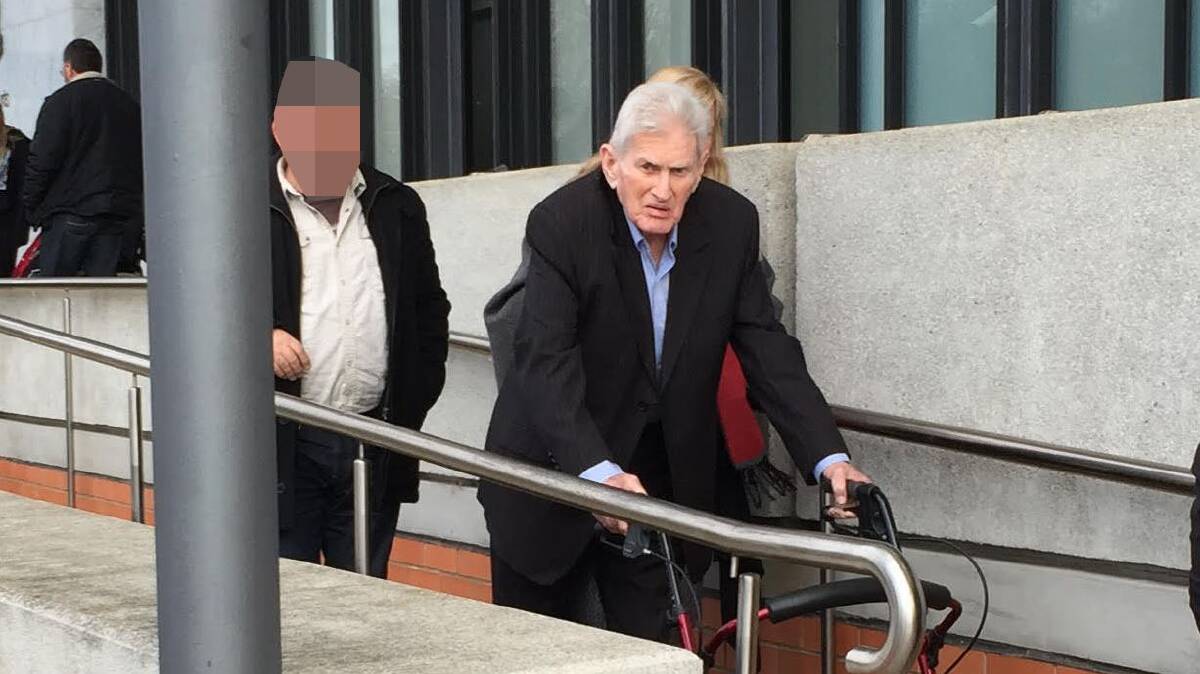 IN COURT: Former Ballarat priest Leslie Sheahan outside Ballarat Magistrates Court. Picture: Alicia Thomas.