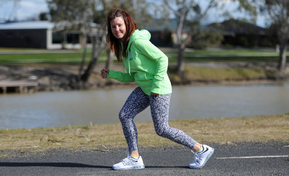 INSPIRING: Horsham's Simone O'Brien preparing to run the Bridge to Brisbane in 2015. Her 2016 goal was the Melbourne Marathon. Picture: SAMANTHA CAMARRI