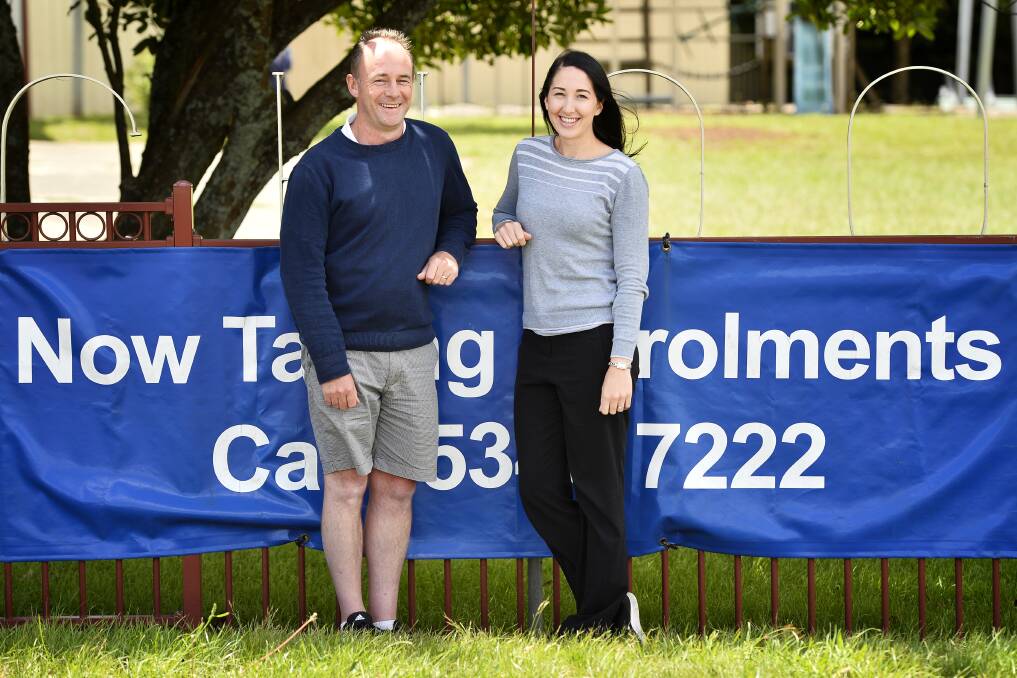 Principal Anthony Tait and teacher Carla Dart. Picture: Dylan Burns