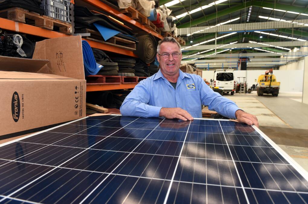 David Sanders has designed and built solar hot water systems and solar panels. Picture: Jeremy Bannister 