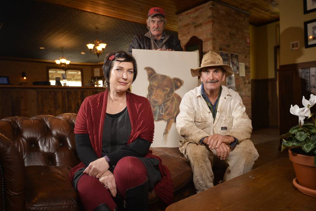 DISAPPEARING FARMERS: Trentham artist Rose Wilson paints local farmers. Picture: Dylan Burns. 