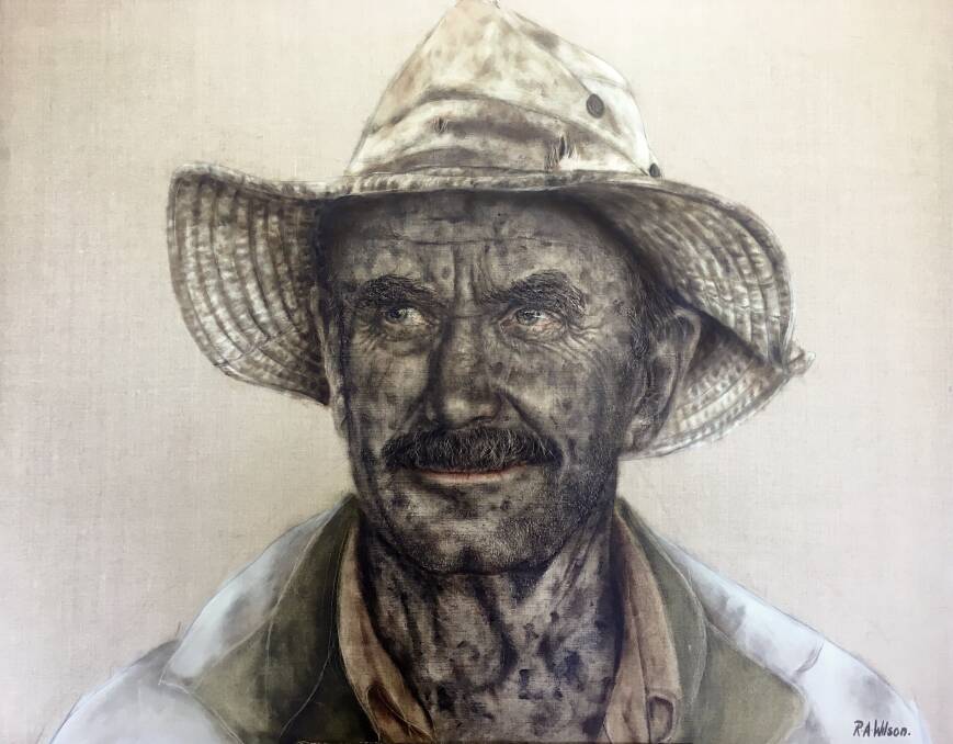 PORTRAIT: Local farmer Peter Bruton captured by Trentham artist Rose Walsh in her series. Picture: Rose Walsh. 