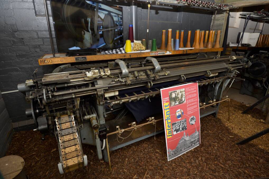 NEW DISPLAY: Two knitting machines from the original knitting factory have opened in the Hall of Industry display at the Clunes Bottle Museum. Picture: Dylan Burns. 