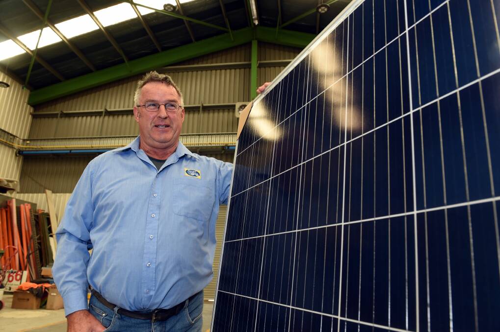 POWER IN SOLAR: Ballarat resident David Sanders has a vision for the future of Ballarat as a driver of innovation. He is playing his part in offering cutting edge technology in the solar industry. Picture: Jeremy Bannister