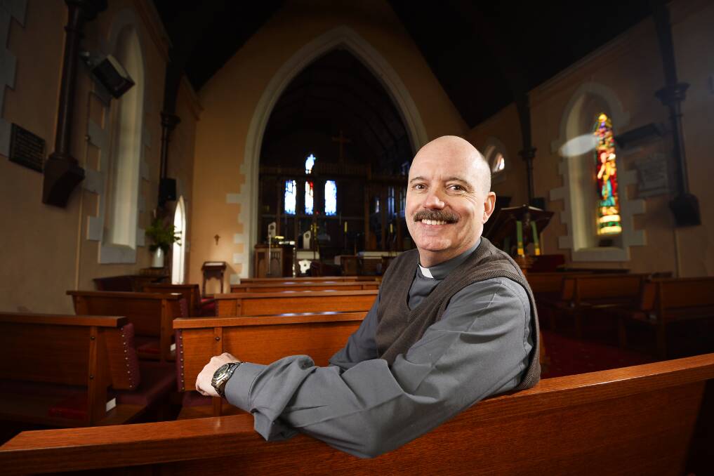 PREACHING INCLUSIVENESS: Daylesford Anglican Church Christ Church's new vicar, Father Neil Fitzgerald, will focus on celebrating inclusiveness at his new ministry. He hopes to run the Gay and Pray program. Picture: Dylan Burns. 