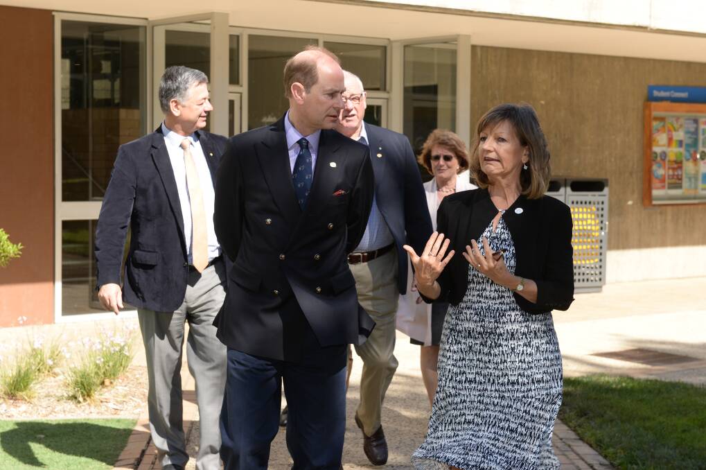 Prince Edward Earl of Wessex and Federation University Vice Chacellor Professor Helen Bartlett. Picture: Kate Healy 