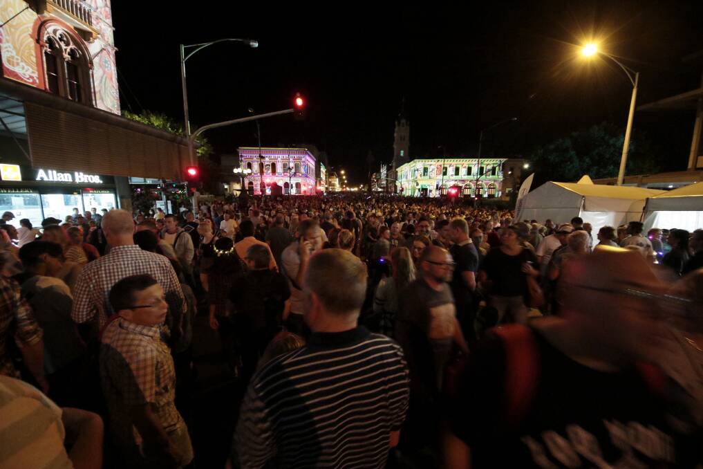 PACKED: Record crowds filled Ballarat's CBD throughout the night. Picture: Dylan Burns
