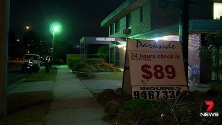 The Parkside Inn Motel where Mahamd Hassan was killed. Photo: Courtesy of Seven News.