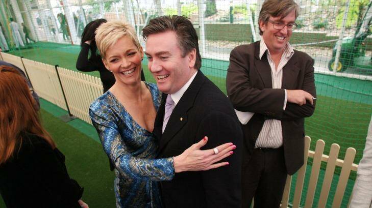 Former Nine presenter Jessica Rowe and former Nine CEO Eddie McGuire in happier times in 2006. Photo: Jon Reid
