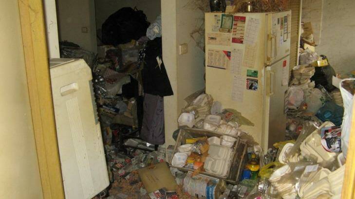Rubbish piled up in the house of an elderly woman in the Caulfield area. Her family had no idea of the conditions. Photo: Supplied