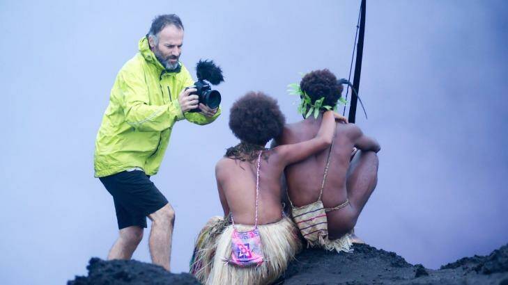 Island bliss: Bentley Dean films Tanna on a Vanuatu volcano.  Photo: PHILIPPE PENEL