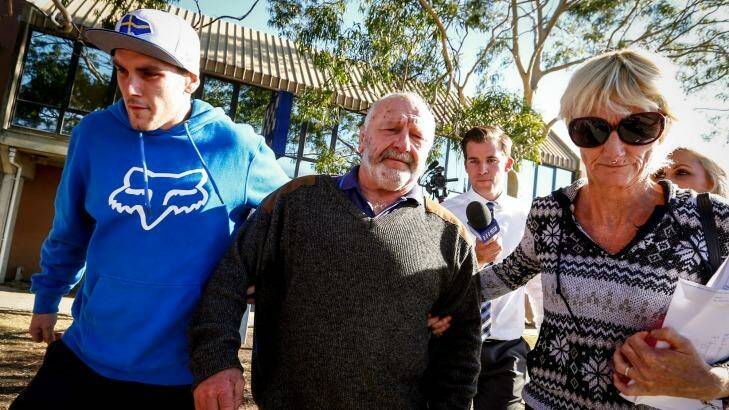 Bruce Akers, centre, is granted bail on animal cruelty charges. Photo: Eddie Jim
