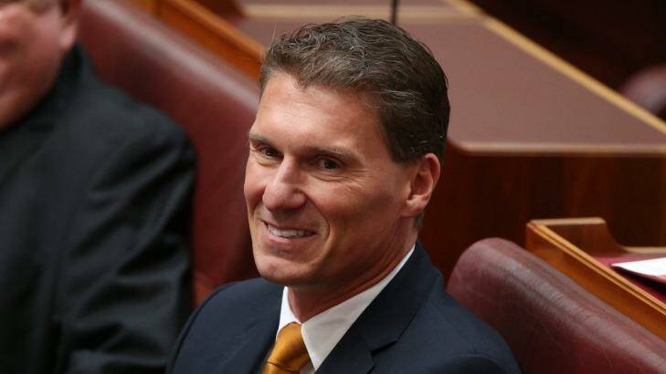 Liberal Party defector Senator Cory Bernardi in Parliament on Tuesday. Photo: Andrew Meares