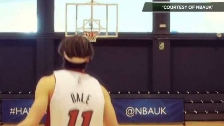 Target man: Bale sinks one from halfway. Photo: NBA UK