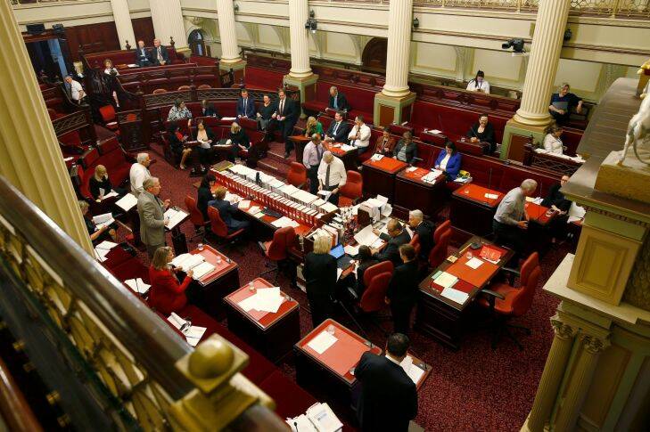MELBOURNE, AUSTRALIA - November 17 .
A marathon sitting of parliament debating the assisted dying bill on November 17, 2017 in Melbourne, Australia. (Photo by Darrian Traynor)