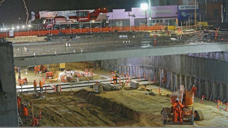 Construction work at Ormond railway station.  Photo: Wayne Taylor