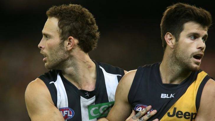 Brent Macaffer achieved his directive to nullify Trent Cotchin on Friday night. Photo: Pat Scala
