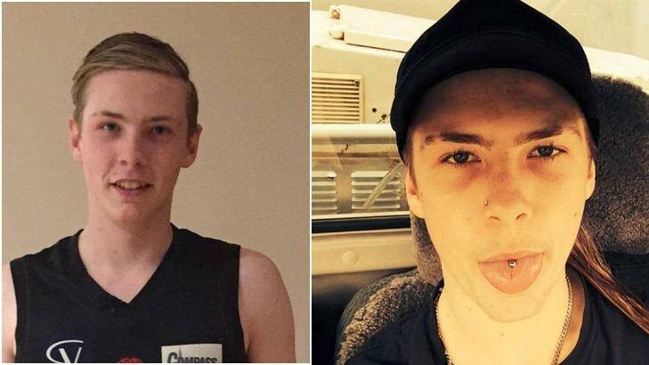 Cooper Ratten, left in his football uniform and right, in his Facebook profile photo.