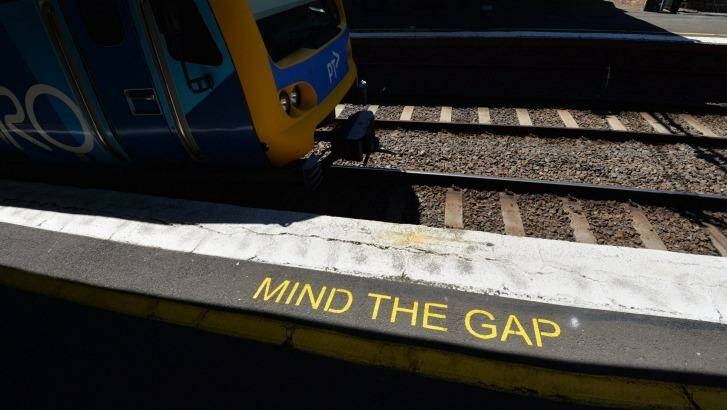 Mind the gap: 50 accidents at platform gaps in one year.  Photo: Joe Armao 