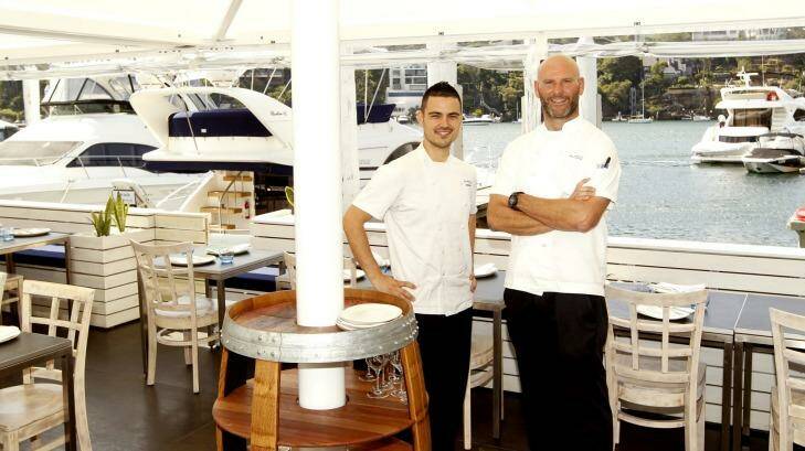 Waterfront dining: Chiosco by Ormeggio chefs Victor Moya (left) and Alessandro Pavoni. Photo: Steven Stewert