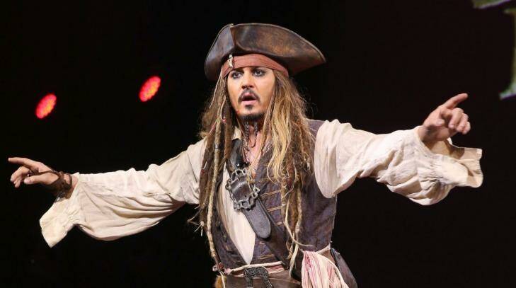 Johnny Depp, aka Jack Sparrow, at Disney's Pirates of the Caribbean launch.  Photo: Jesse Grant