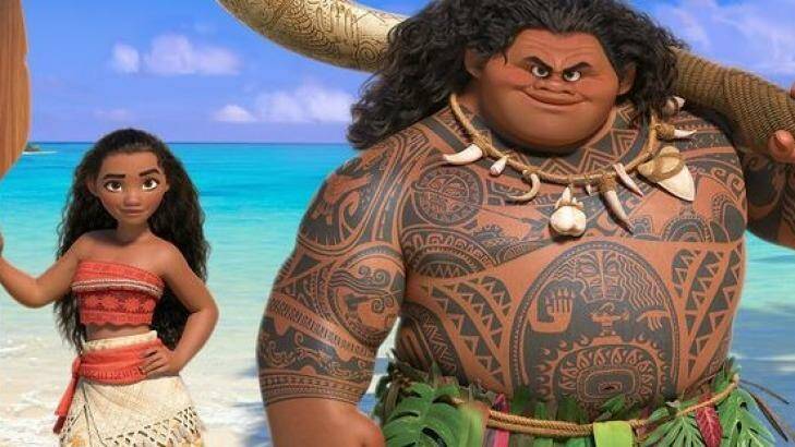 Newcomer Auli'i Cravalho voices Moana, and Dwayne 'The Rock' Johnson voices Maui in the new Disney film.  Photo: Disney