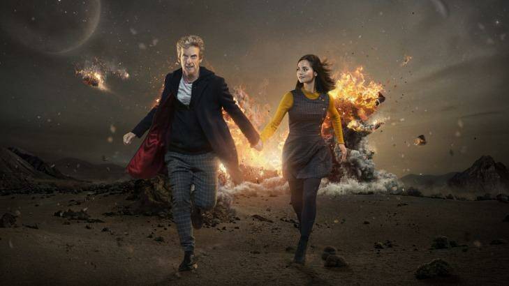Peter Capaldi is the twelfth incarnation of the Doctor, with Jenna Coleman as Clara in Doctor Who. Photo: Kaia Zak