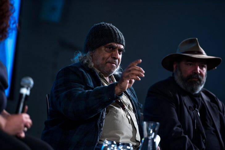 The Age, News, 27/05/2016. photo by Justin McManus. Aboriginal Victoria Forum-Self determination and Treaties at the Melbourne Convention Centre. Dhudhuroa Elder Gary Murray.