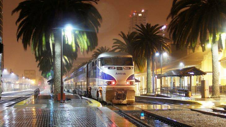 The Pacific Surfliner pulls into an Amtrak station in San Diego, California.  Photo: Supplied