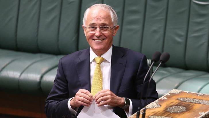 Prime Minister Malcolm Turnbull during question time as Parliament resumes. Photo: Andrew Meares