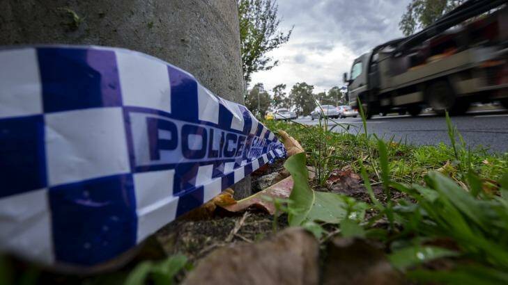 A woman has died on the scene after her ute crashed into a tree at Pomonal. Photo: Luis Ascui