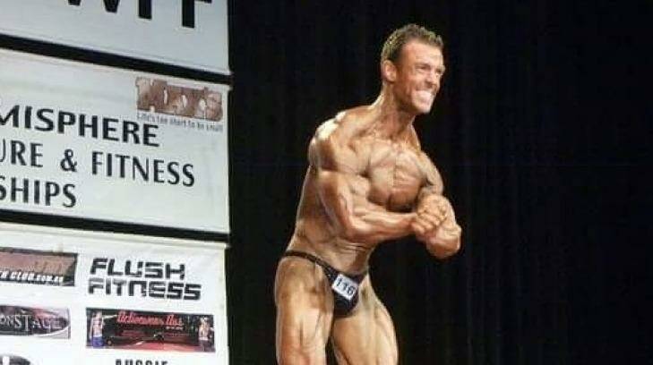 Mr Newell competing in the 2011 Mr Universe competition in America, where he was crowned "super body". Photo: Supplied