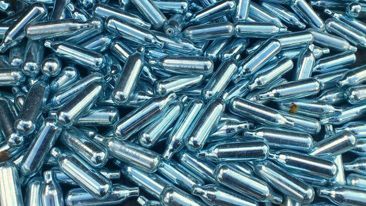 Nitrous oxide, contained in canisters like these, can be dangerous.   Photo: Rob Brewer/Flickr