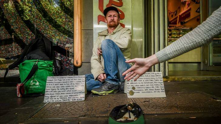 Billy Griffiths, who has been homeless for about three years Photo: Justin McManus