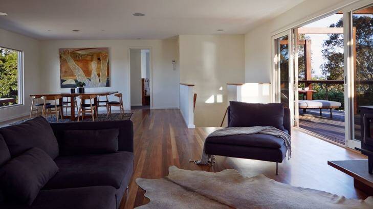 The lounge at Hide and Seek Winery and Retreat is designed for relaxation.  Photo: Scott Newett