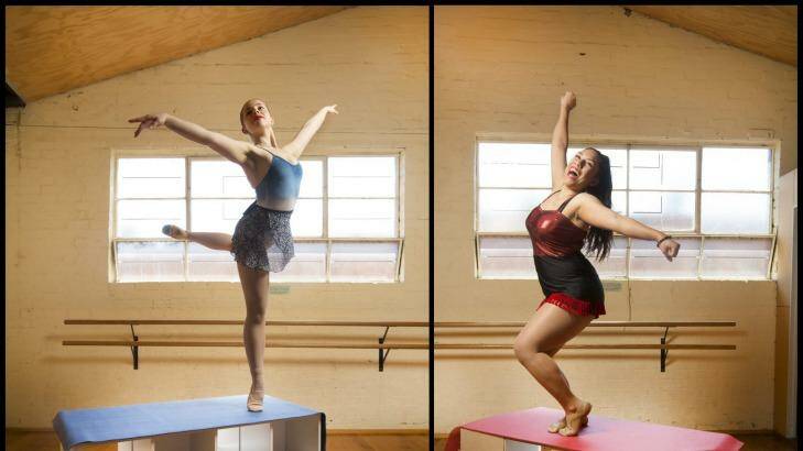 Sophie O'Bryan (left) and Mariah Iosefo rehearse for their VCE performance exams next week.  Photo: Simon O'Dwyer