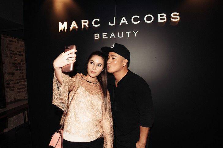 Social Seen: Karima McKimmie takes a selfie with Marc Jacobs Beauty Global Artist Ambassador Hung Vanngo at an intimate dinner hosted by Hung at Eastside Kitchen and Bar, on Thursday 18th, January 2018.